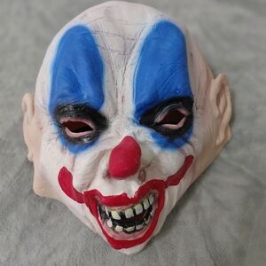 Creepy Clown Mask with Blue and Red Accents